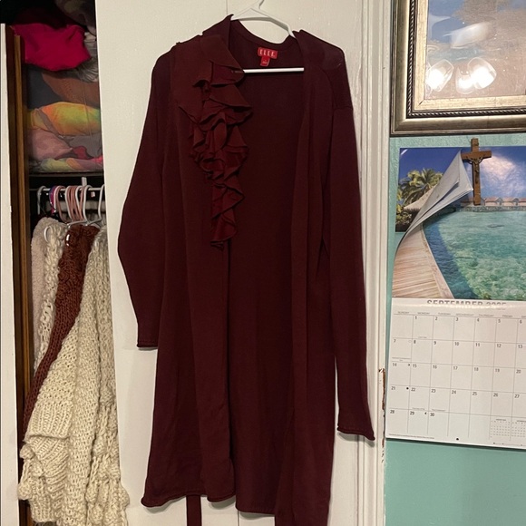 Elle Burgundy Knit Sweater - Picture 1 of 4